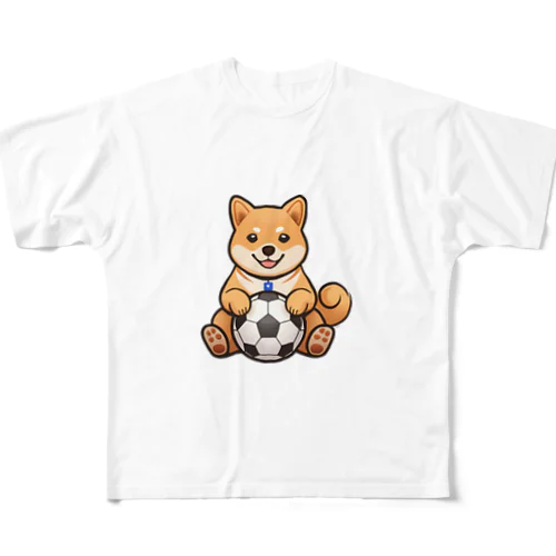 サッカー好きな巨柴 All-Over Print T-Shirt