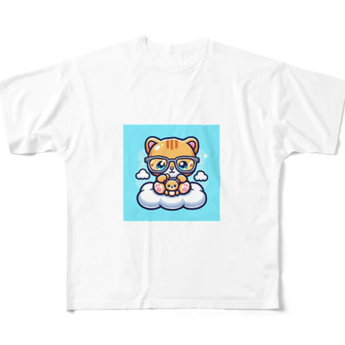 キュートなキャット フルグラフィックTシャツ