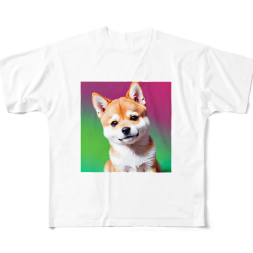 キュルルン顔の柴犬さん All-Over Print T-Shirt