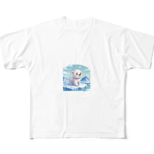 氷の上にいる白熊 All-Over Print T-Shirt