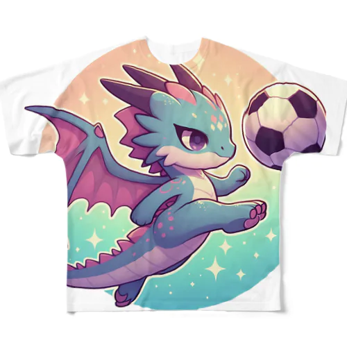 幸運の翼ドラゴンキック All-Over Print T-Shirt
