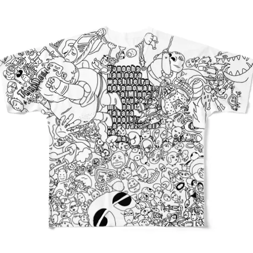 大集合 モノクロ All-Over Print T-Shirt