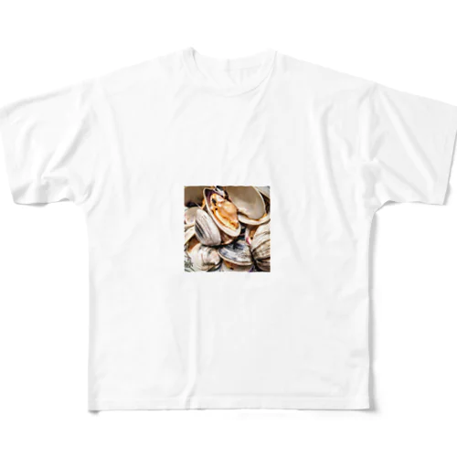プリプリのホンビノス貝 フルグラフィックTシャツ