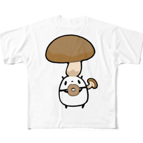 シイタケに侵食されるパンダ All-Over Print T-Shirt