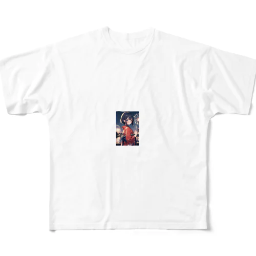 浴衣の可愛い女の子 All-Over Print T-Shirt