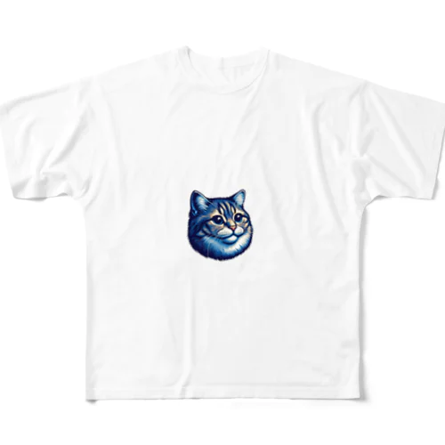 喜びの猫 フルグラフィックTシャツ