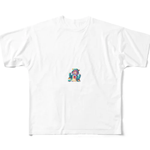 ドラ娘！ブルー フルグラフィックTシャツ