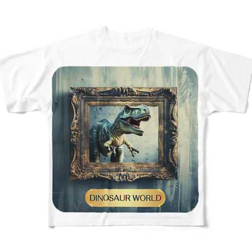 飛び出す恐竜　－　dinosaur that pops out　－ フルグラフィックTシャツ