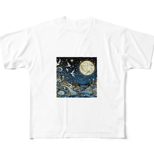 鳥たちが踊る夜 All-Over Print T-Shirt