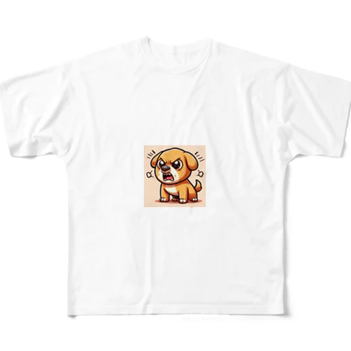 怒りん坊犬 All-Over Print T-Shirt