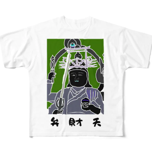 金運を招く弁財天! All-Over Print T-Shirt