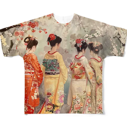 優雅な花見桜の花満開　なでしこ1478 All-Over Print T-Shirt