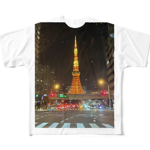 東京タワー フルグラフィックTシャツ