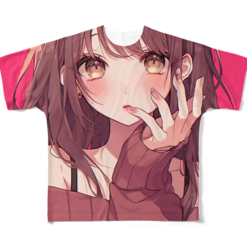 可愛い女性癒やされ魅力的　なでしこ1478 フルグラフィックTシャツ