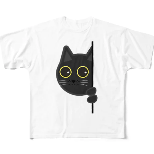 覗き猫 All-Over Print T-Shirt