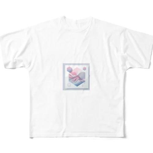フェミニン抽象画 フルグラフィックTシャツ