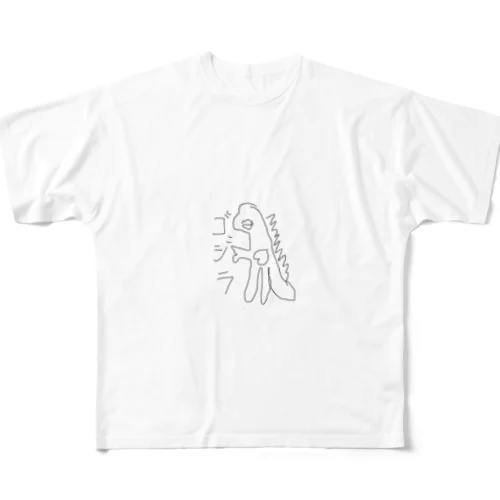 hetaTゴジラ フルグラフィックTシャツ