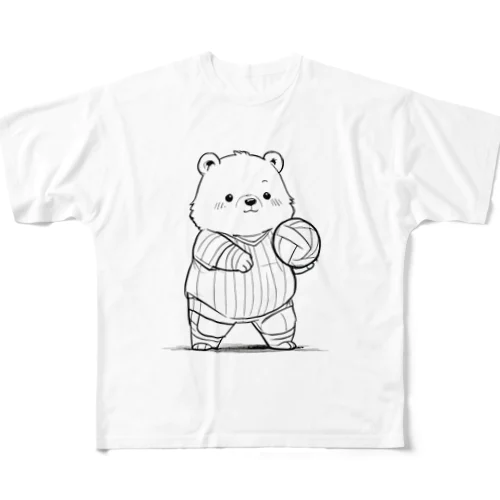 かわいいクマ フルグラフィックTシャツ