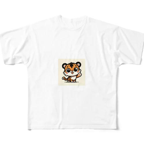 ポップで可愛いトラ君 ステッカー All-Over Print T-Shirt