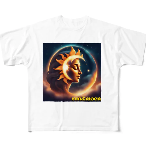 月と太陽 All-Over Print T-Shirt