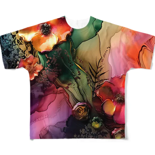 幻想的で綺麗な花　ラフルール　1859 All-Over Print T-Shirt