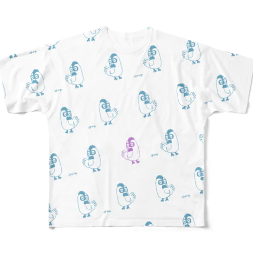 たくさんニワトリちゃん All-Over Print T-Shirt