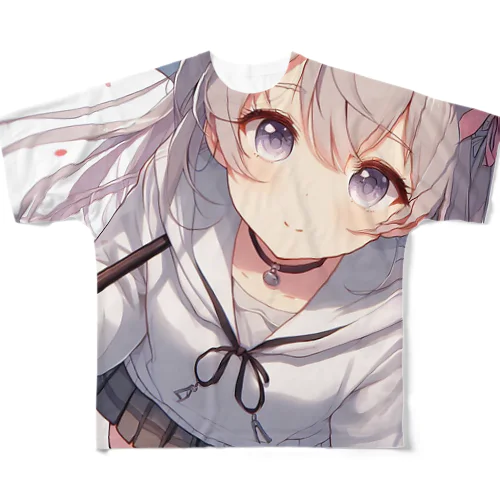 銀髪の女の子4 フルグラフィックTシャツ