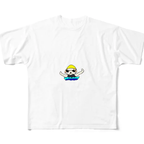 ガチでバタフライで泳ぐワン（チワシー） All-Over Print T-Shirt