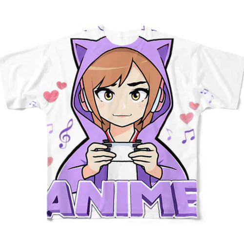 アニメガール - アニメと多分3人くらいしか興味がない All-Over Print T-Shirt