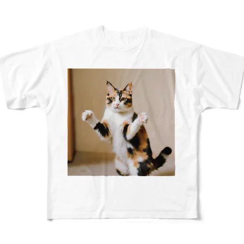 三毛猫 フルグラフィックTシャツ