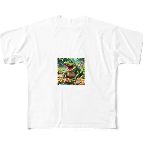 食べてるワニ All-Over Print T-Shirt