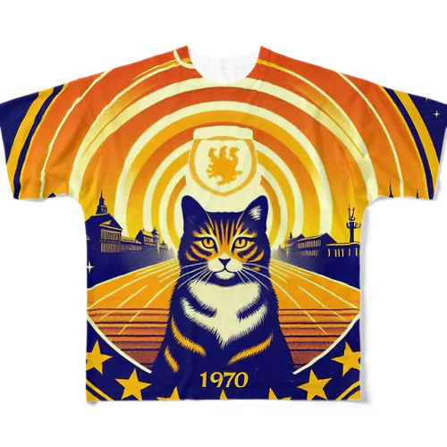 Meow University シリーズ【星】 All-Over Print T-Shirt