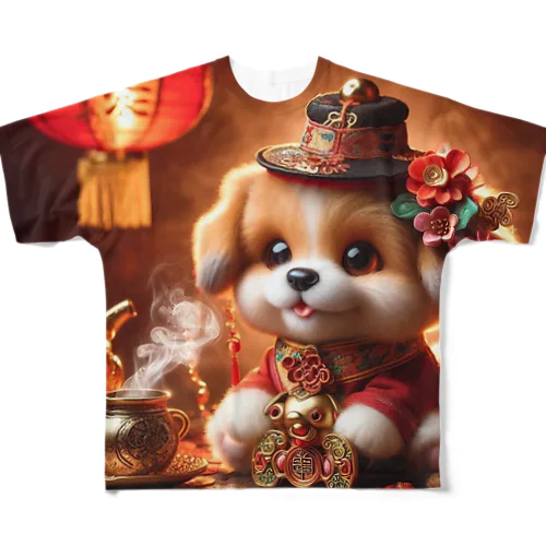 金運アップの小型犬の神様 All-Over Print T-Shirt