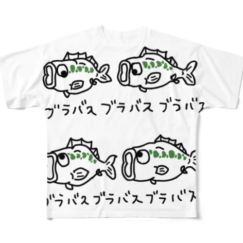 ブラックバス　これでもか！ All-Over Print T-Shirt