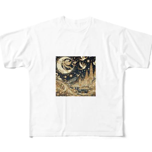 光り輝く金色の夜 All-Over Print T-Shirt