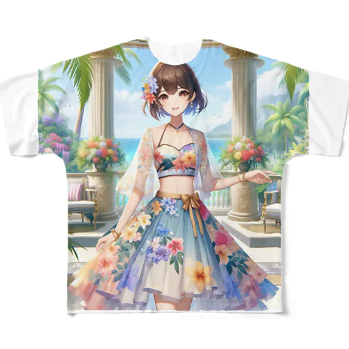 夏と南国と休日と フルグラフィックTシャツ