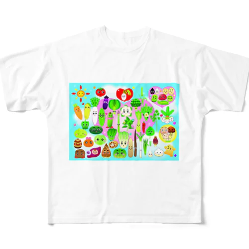 お野菜オールスターズ All-Over Print T-Shirt