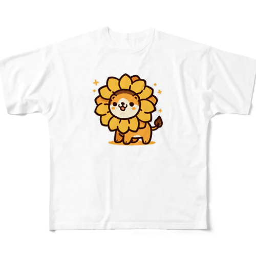 向日葵になったライオン All-Over Print T-Shirt