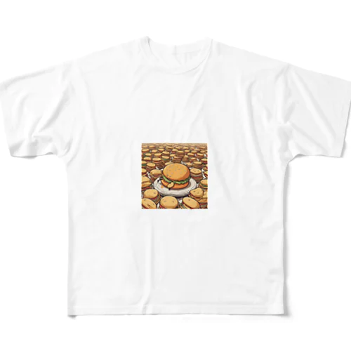 たくさんのハンバーガー フルグラフィックTシャツ