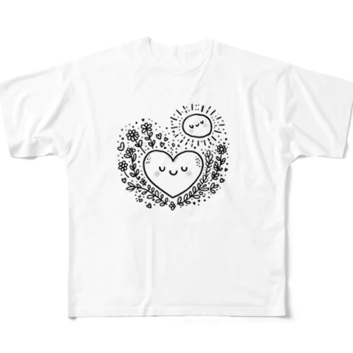 ゆるいハート All-Over Print T-Shirt