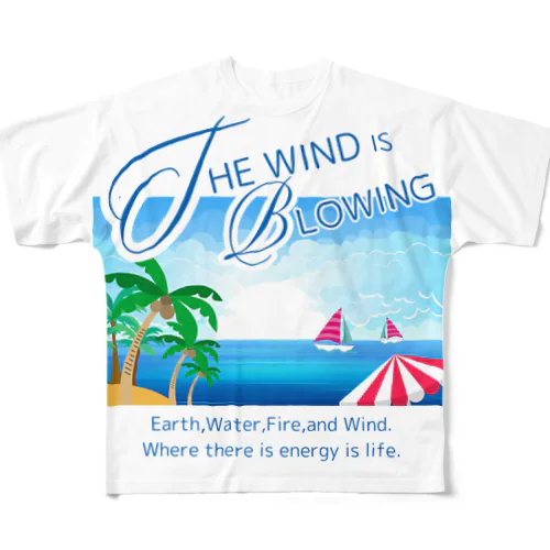 The wind is blowing. フルグラフィックTシャツ