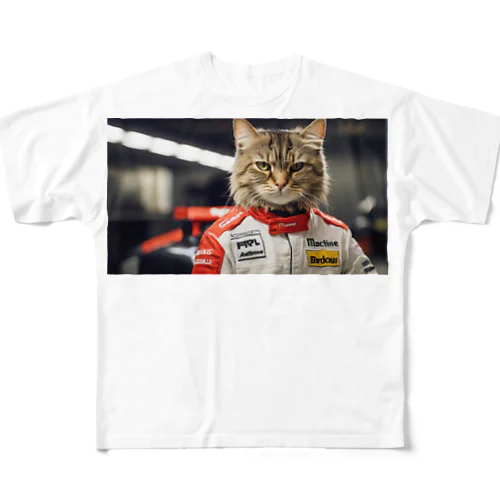 Ｆ１レーサー猫 All-Over Print T-Shirt