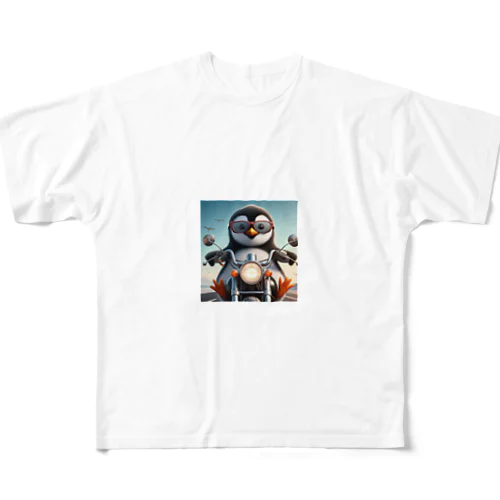 サングラスをかけたワイルドなペンギン① All-Over Print T-Shirt