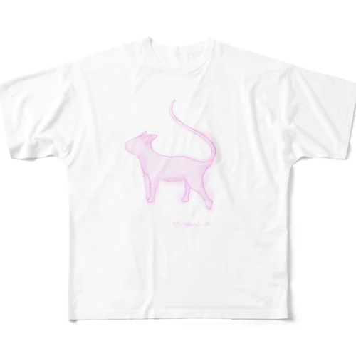 ピンク猫のミーア 降臨 All-Over Print T-Shirt