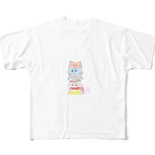ネコ姉妹・兄弟のかわいいグッツ All-Over Print T-Shirt