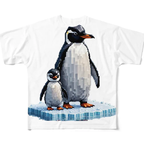 ペンギンの親子 All-Over Print T-Shirt