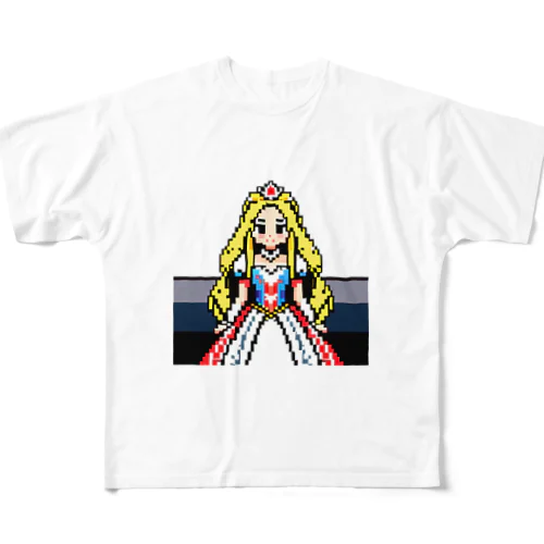 ピクセルアート　王女様3 フルグラフィックTシャツ