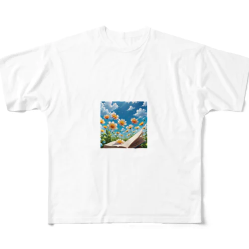 文字から咲いた花 All-Over Print T-Shirt