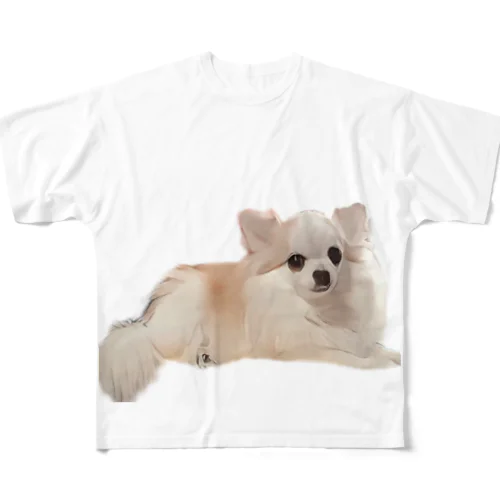 可愛い犬のアイテム フルグラフィックTシャツ