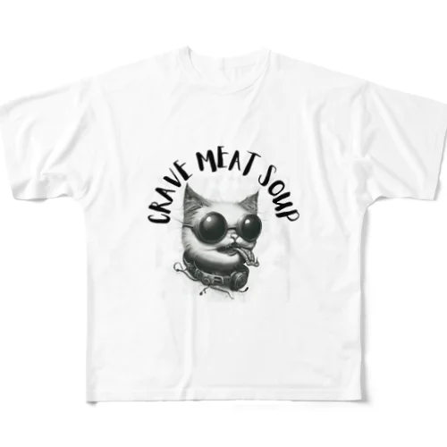 #drunk cat All-Over Print T-Shirt